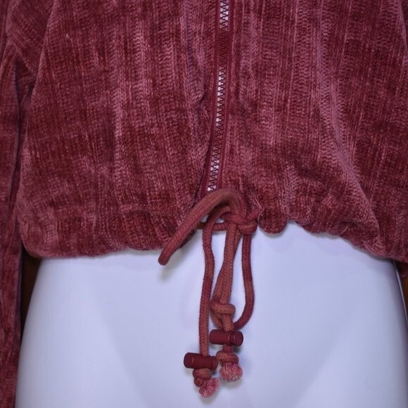 Style Rack Pink Zip-Up Cropped Hooded Sweater Jacket Size Small - Picture 10 of 13